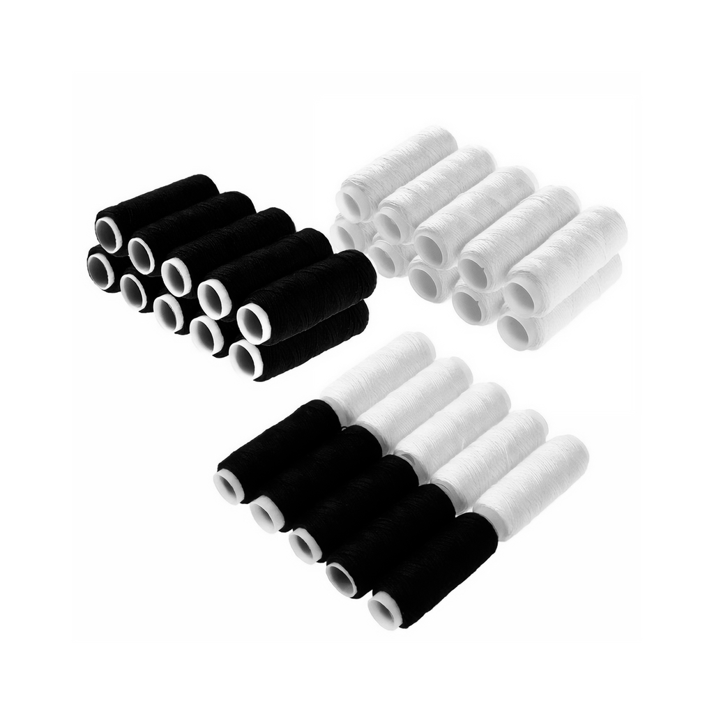 Rollo De Hilos Blan/Neg 10Pcs
