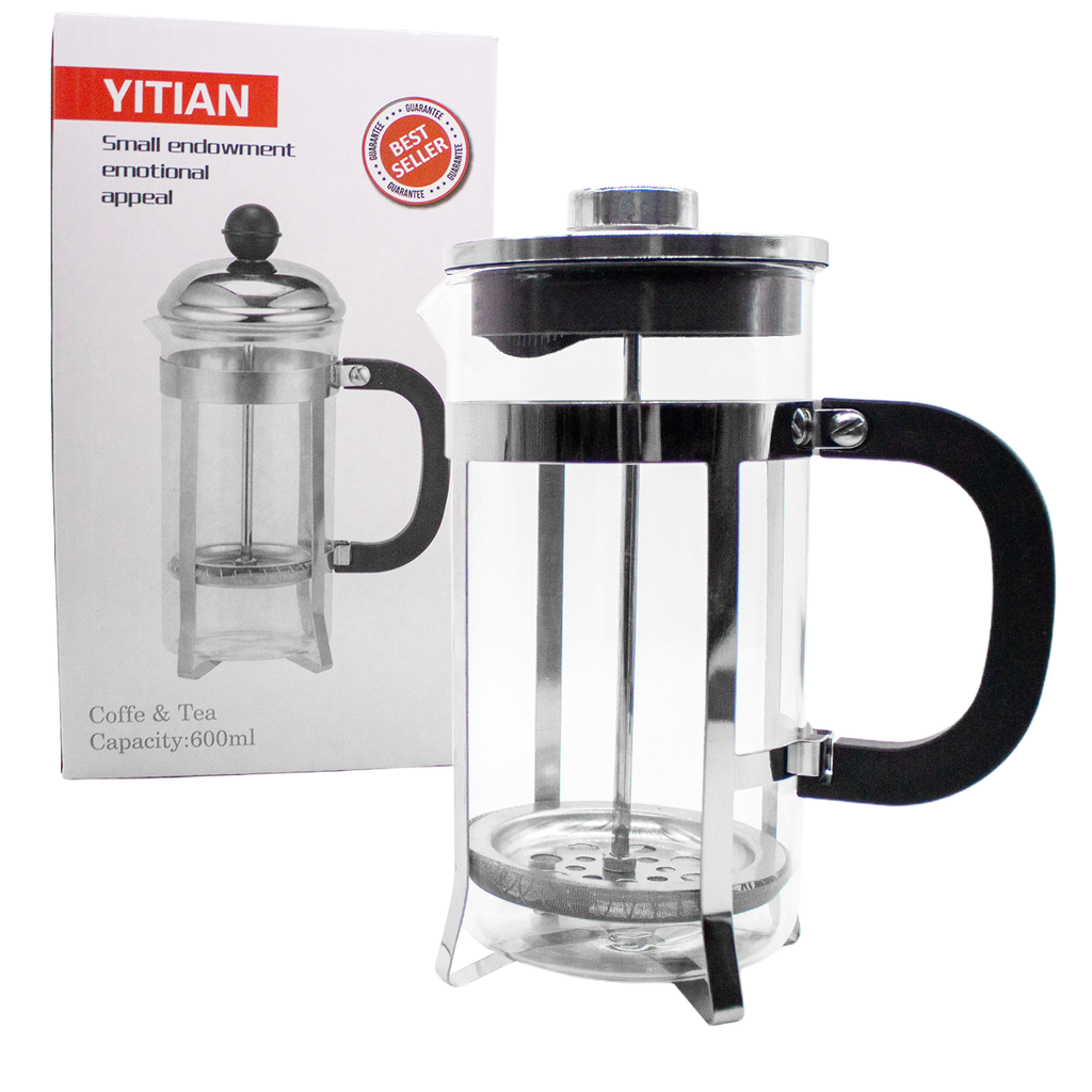 Cafetera Embolo Vidrio 600Ml