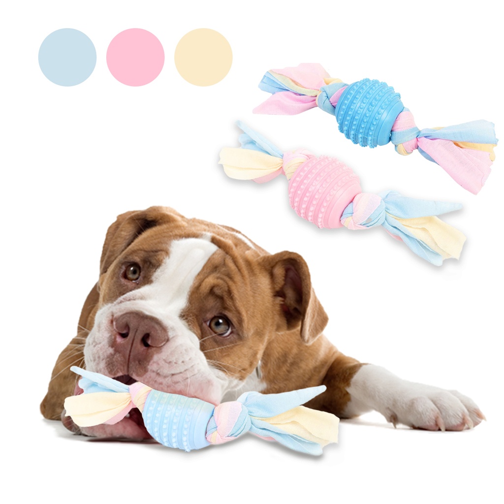 Mordillo De Goma Soga Pelota