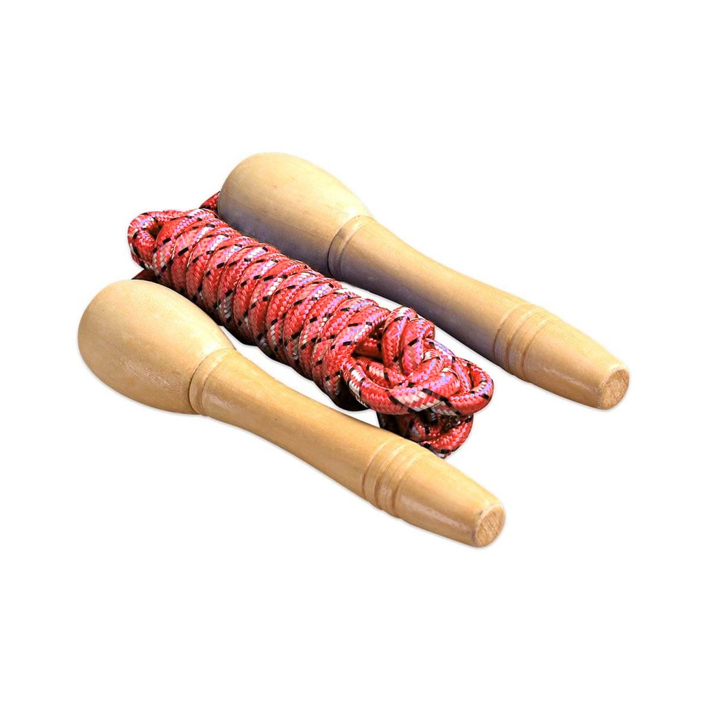 Soga De Saltar Mango De Madera