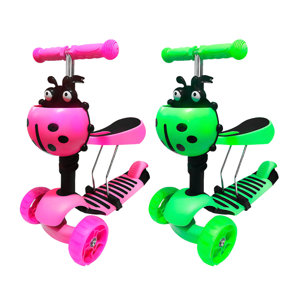 Monopatin 3 En 1 Pata Pata Rueda Luces Led Reforzada Con Asiento