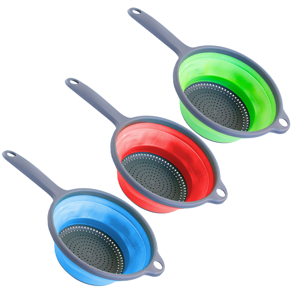 Colador Plegable Silicona 23X40 Cm