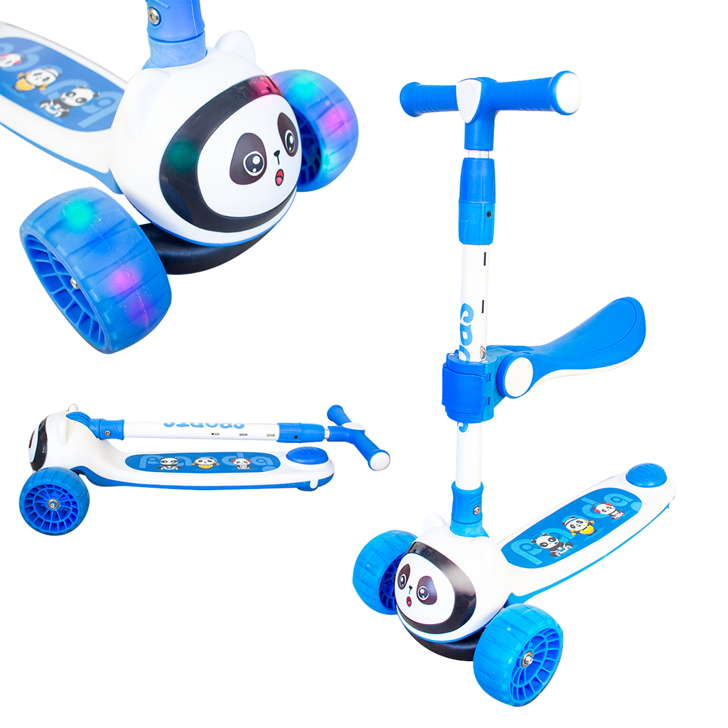 Monopatin 3 Ruedas Plegable Infantil Con Freno Luz Y Asiento