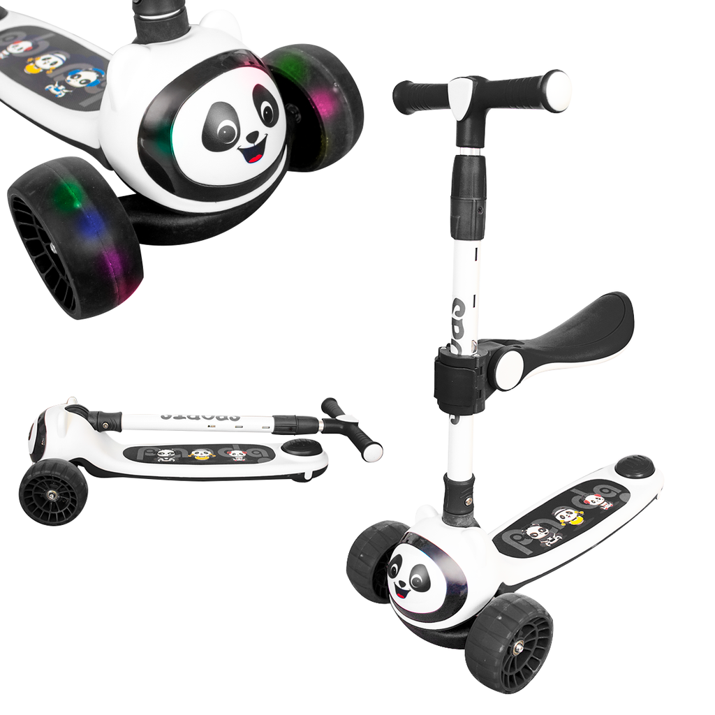 Monopatin 3 Ruedas Plegable Infantil Con Freno Luz Y Asiento