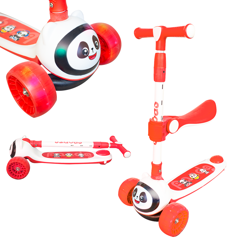 Monopatin 3 Ruedas Plegable Infantil Con Freno Luz Y Asiento