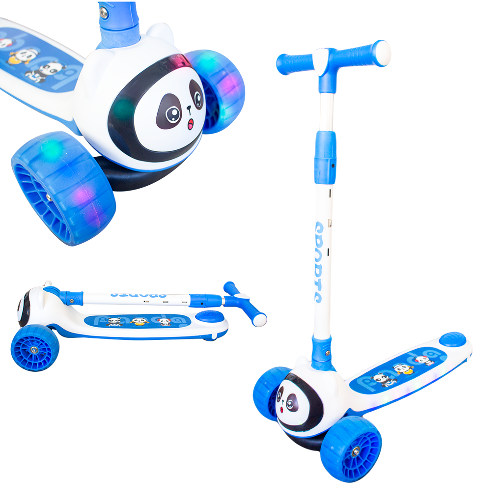 Monopatin 3 Ruedas Plegable Infantil Con Freno Luz Y Sonido