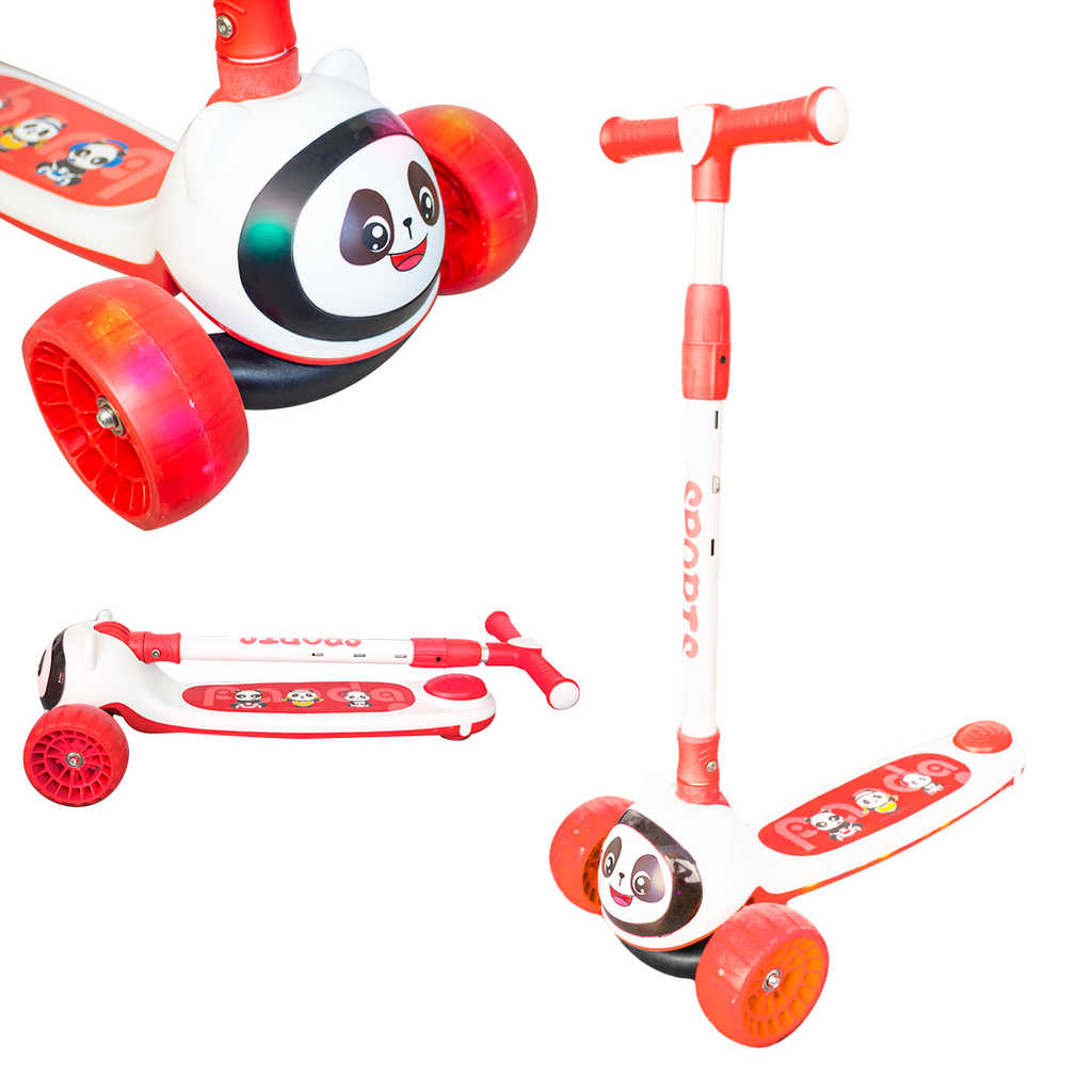 Monopatin 3 Ruedas Plegable Infantil Con Freno Luz Y Sonido