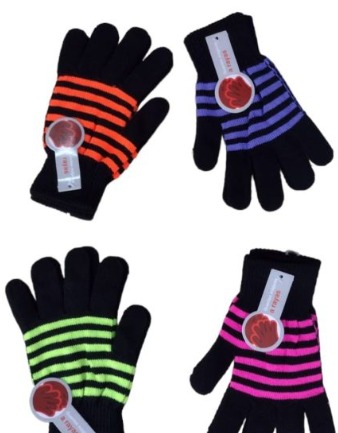 Guantes confortable invierno otoño diseño de rayas