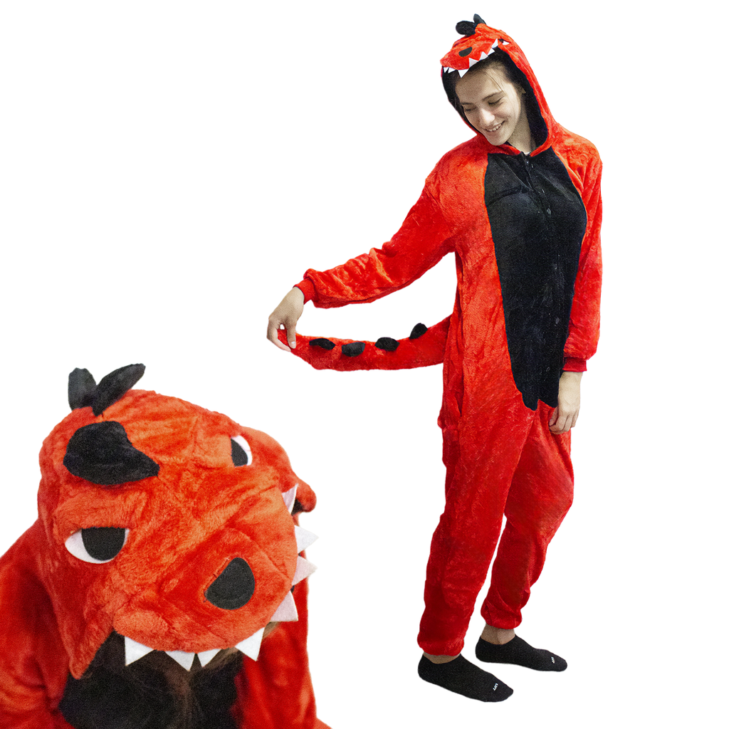 Pijama adulto enterizo. Mod DRAGON ROJO