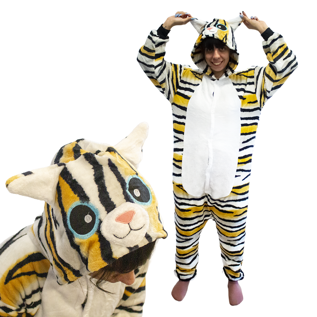 Pijama adulto enterizo. Mod TIGRE RAYAS