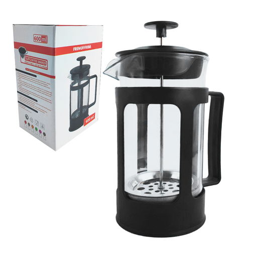 [0711 NE] Cafetera Embolo Vidrio 600Ml