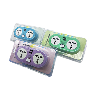 [10213SR] Adaptador 2 Tomas Usb 13X6 Cm