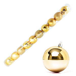 [12051DO] Bolas Navideñas 6Cm Tubo X10Pc