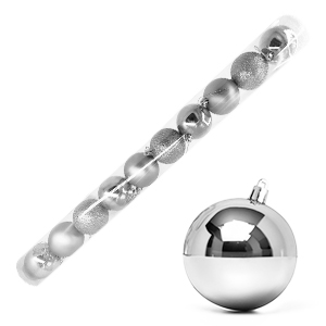 [12051PL] Bolas Navideñas 6Cm Tubo X10Pc