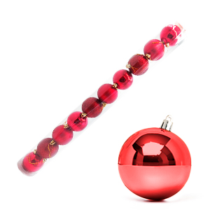 [12051RO] Bolas Navideñas 6Cm Tubo X10Pc