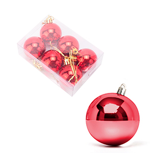 [12059RO] Bolas Navideñas 6Cm Caja X 6Pc