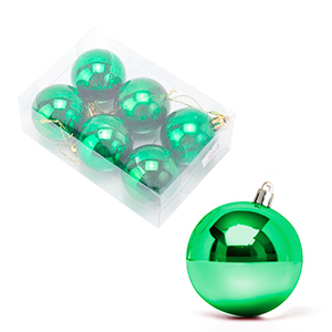 [12059VE] Bolas Navideñas 6Cm Caja X 6Pc