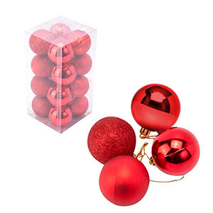[12062RO] Bolas Navideñas 6Cm Caja 16Pc