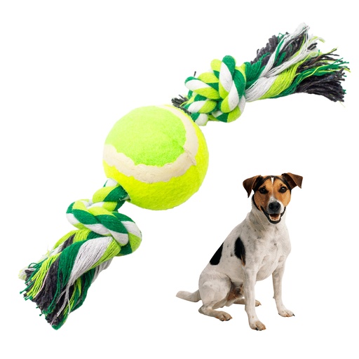[13045VE] Pelota Soga Con 2 Nudos 25 Cm