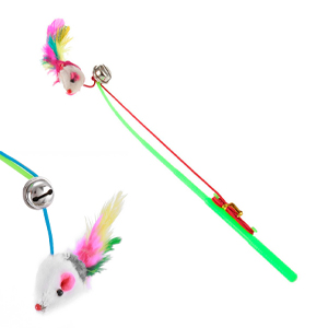 [13047VE] Cana Con Cascabel Y Raton 69Cm