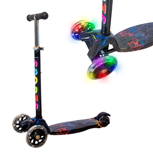 [5093M1] Monopatín 4 Ruedas Graffiti Reforzado C/Luz Y Freno
