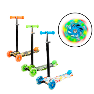 [5093SR] Monopatín 4 Ruedas Graffiti Reforzado C/Luz Y Freno