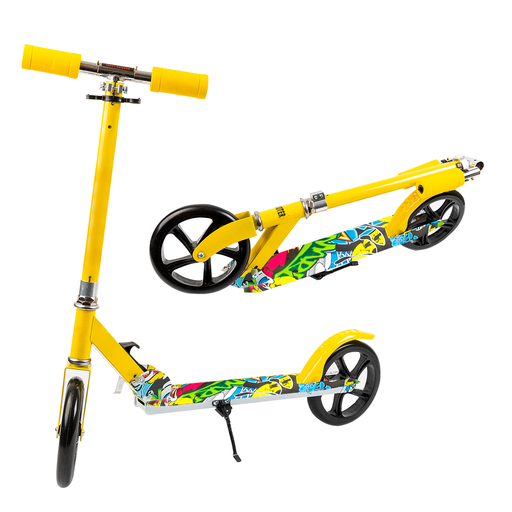 [5094M1] Monopatin 2 Ruedas Graffiti Metal Reforzado Plegable Con Freno