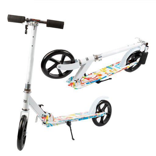 [5094M2] Monopatin 2 Ruedas Graffiti Metal Reforzado Plegable Con Freno