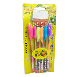 [7097 SR] Lapicera Gel C/Aroma Fruta X6