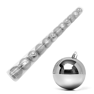 [12054PL] Bolas Navideñas 4Cm Tubo X12Pc