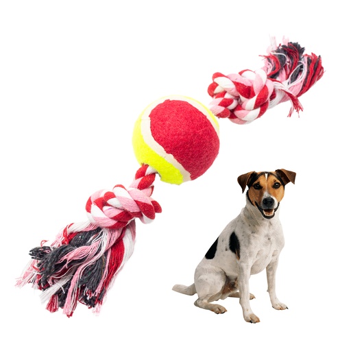 [13045 ROPK] Pelota Soga Con 2 Nudos 25 Cm