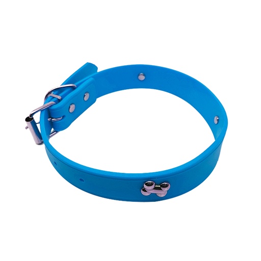 [13091AZM2] Collar P/Mascota Goma 2.5X54Cm Mod Hueso