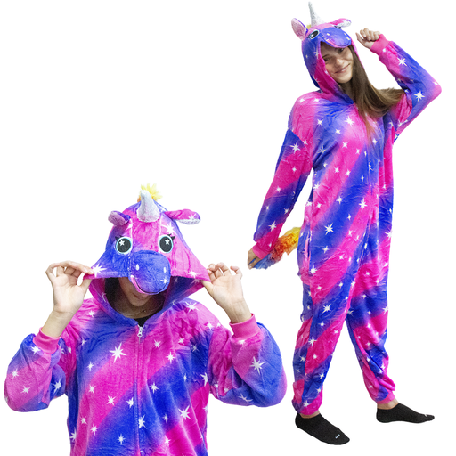 [9053VI] Pijama adulto enterizo. Mod UNICORNIO RAYAS