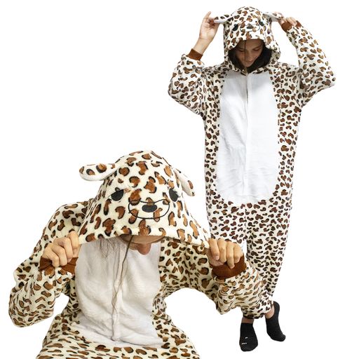 [9056MA] Pijama adulto enterizo. Mod LEOPARDO
