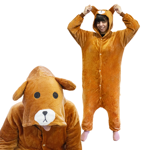 [9044MAS] Pijama adulto enterizo. Mod OSO MARRON