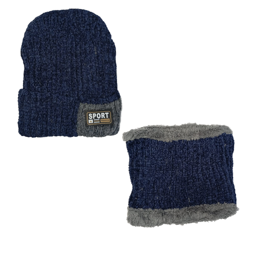 [9039AZ] GORRO TEJIDO+ CUELLO CON POLAR INTERNO