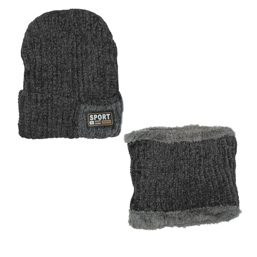 [9039GR] GORRO TEJIDO+ CUELLO CON POLAR INTERNO