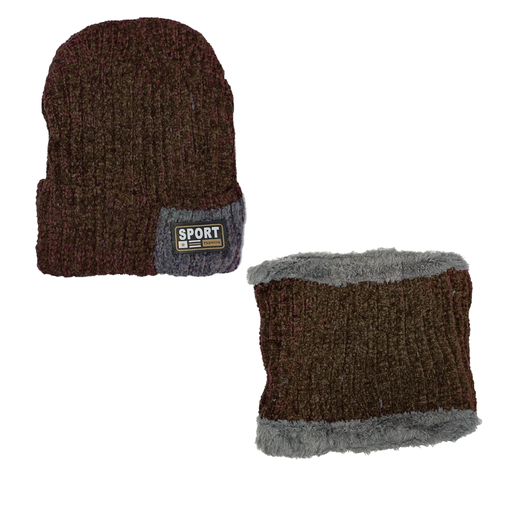 [9039MA] GORRO TEJIDO+ CUELLO CON POLAR INTERNO